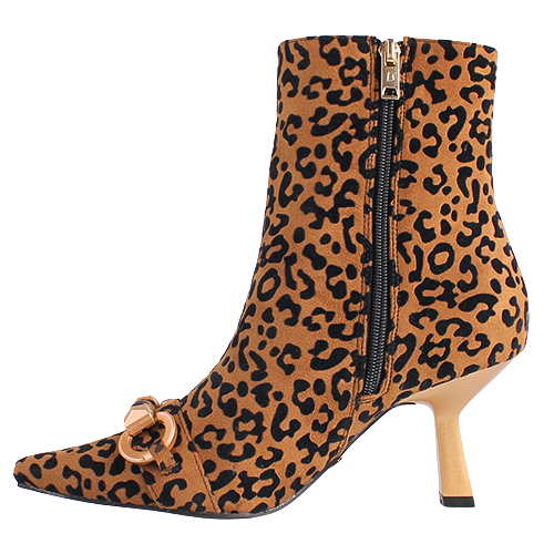 Una Healy Dressy Heeled Ankle Boots - Kissing You - Leopard