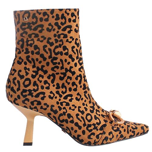 Una Healy Dressy Heeled Ankle Boots - Kissing You - Leopard