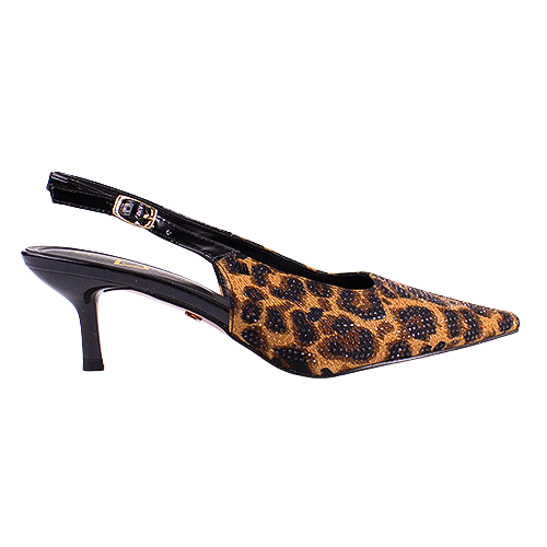 Una Healy Ladies Slingback Pumps - Bird Hunter - Leopard