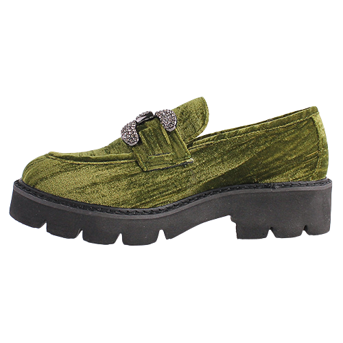 Una Healy Ladies Loafers - Take My Breath - Green Velvet