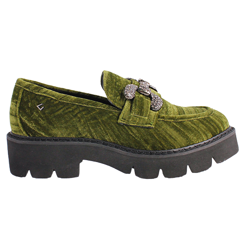 Una Healy Ladies Loafers - Take My Breath - Green Velvet