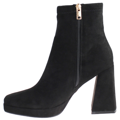 Una Healy  Platform  Ankle Boots - Lucky - Black Suede