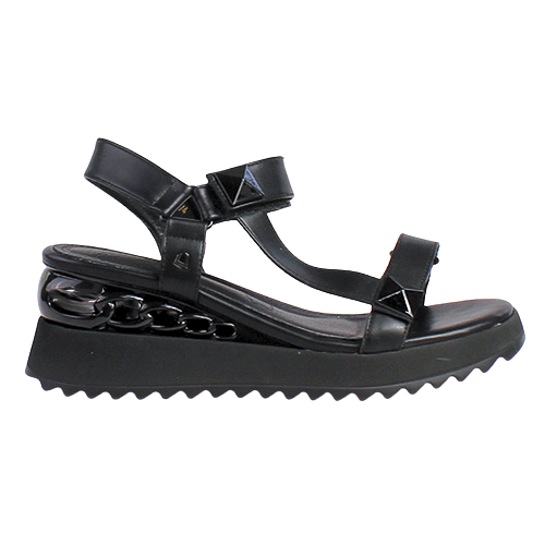 Una Healy Ladies Wedge Sandals - Springston - Black