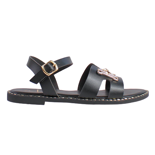 Una Healy Ladies Flat Sandals - Viva/Driftin - Black