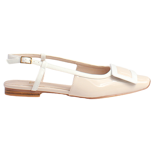Una Healy Ladies Sling Back Flats - Step It Up - Beige