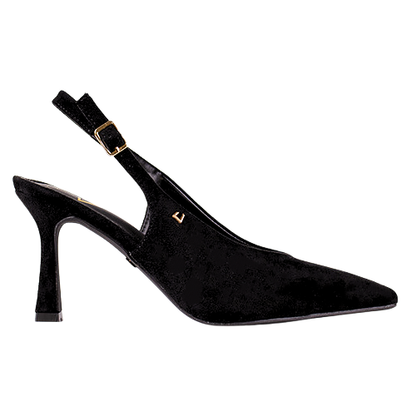 Una Healy Sling Back Heels -  Let The Mystery - Black Suede