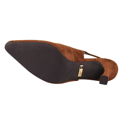 Una Healy Sling Back Heels -  Let The Mystery - Brown Suede