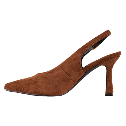 Una Healy Sling Back Heels -  Let The Mystery - Brown Suede