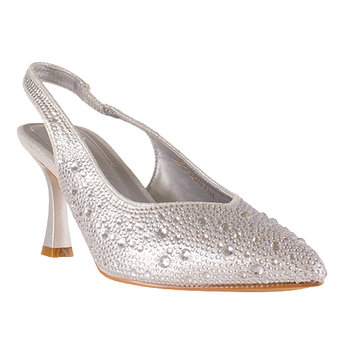 Una Healy Dressy Sling Back Heels - Sweet Caroline - Silver