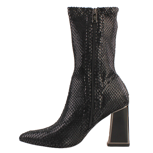 Una Healy Ladies Block Heeled Mid Boots - When I Fall In Love -  Black