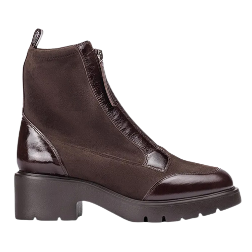 Unisa Ladies Block Heeled Ankle Boots - Jandro - Brown