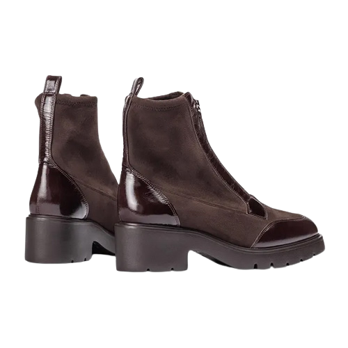 Unisa Ladies Block Heeled Ankle Boots - Jandro - Brown