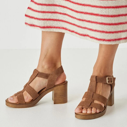 Tamaris Block Heeled Sandals - 28302-46 - Brown