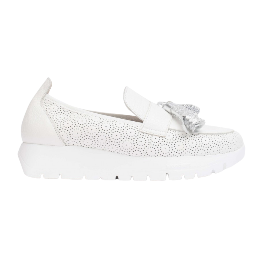 Wonders Flatform Loafers- A-2445 - White
