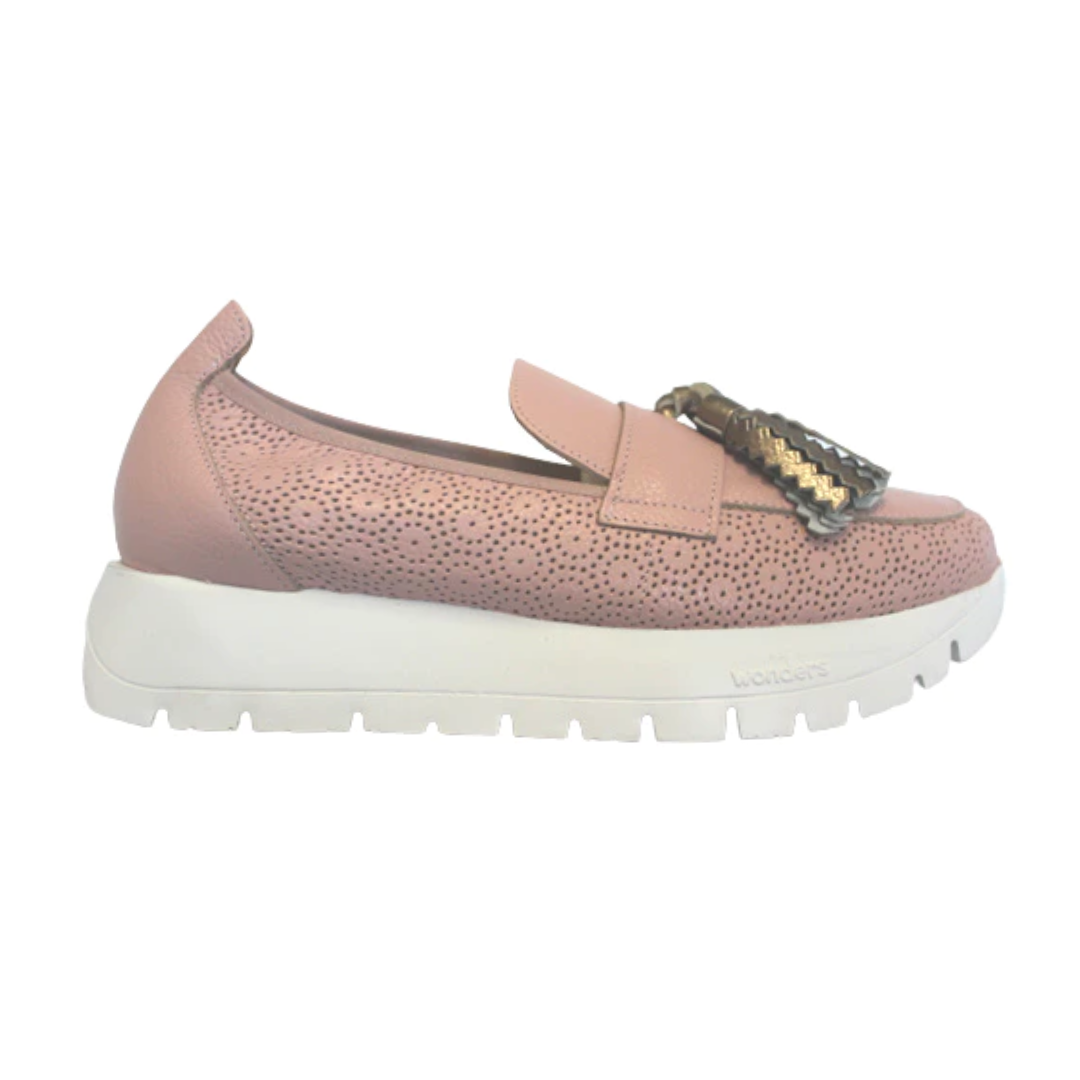 Wonders Flatform Loafers- A-2445 - Pink