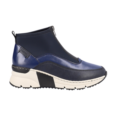 Rieker Wedge Ankle Boots - N6352 - Navy
