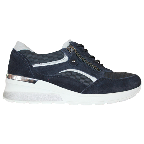 Waldlaufer Wide Fit Trainers - 939011 - Navy/White