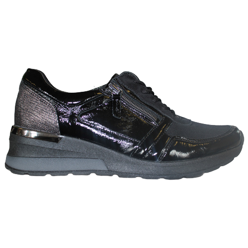 Waldlaufer Wide Fit Shoes - 939HOI - Black Patent