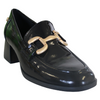 XTI Block Heeled Loafers - 142184 - Black Patent