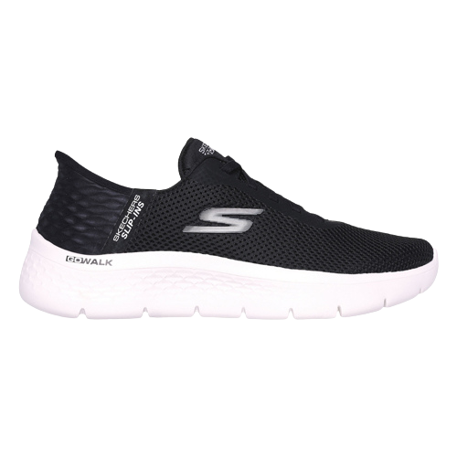 Skechers ladies black outlet slip on trainers