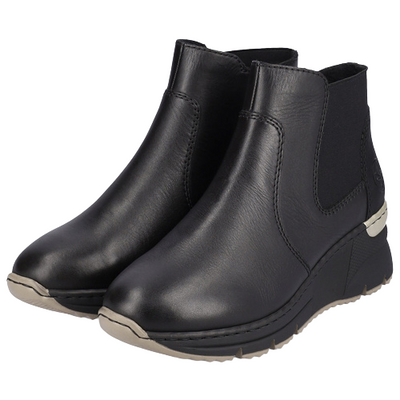 Rieker Wedge Ankle Boots - N6355 - Black
