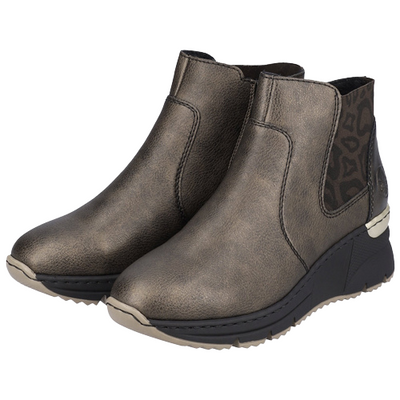 Rieker Ladies Ankle Boots - N6355 - Metallic