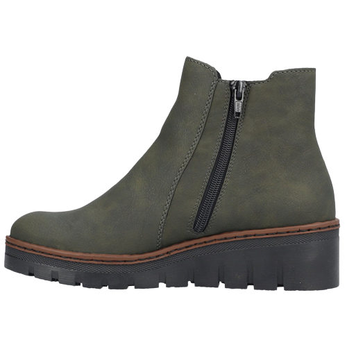 Rieker Ladies Ankle Boots - X9172-54 - Black/Green