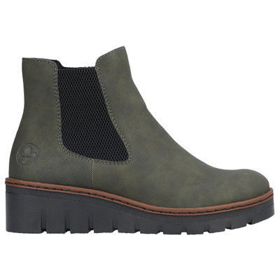 Rieker Wedge Ankle Boots - X9172-54 - Green