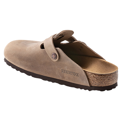 Birkenstock Ladies Oiled Leather Clogs - Boston - Tobacco