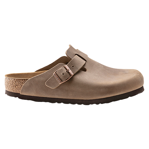 Birkenstock Ladies Oiled Leather Clogs - Boston - Tobacco