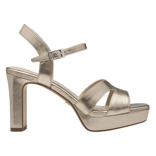 Tamaris Ladies Block Heeled Sandals - 28349-42 - Light Gold