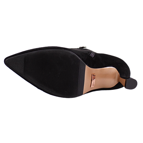 Una Healy Ladies Dressy Heeled Ankle Boots - In My Room - Black Suede