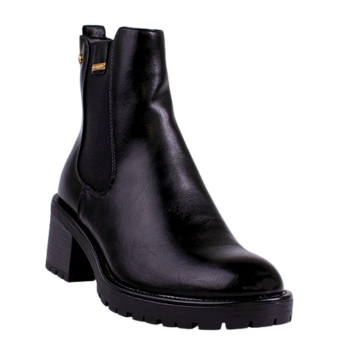 Patrizio Como Ladies Block Heeled Ankle Boots - Loreto - Black
