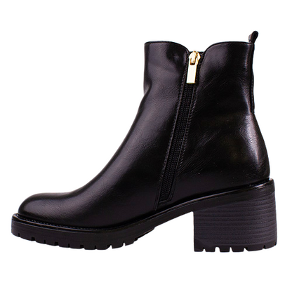 Patrizio Como Ladies Block Heeled Ankle Boots - Loreto - Black