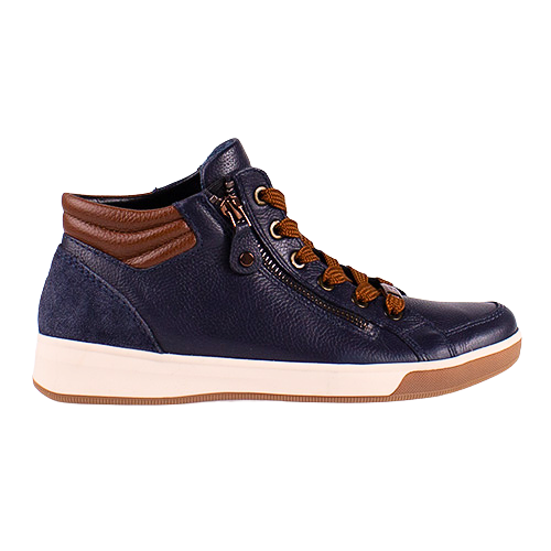 Ara Ladies Hi Top Trainers - 24499-92 - Navy