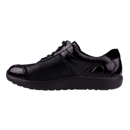 Waldlaufer Ladies Wide Fit Trainers - 815M01 - Black Patent