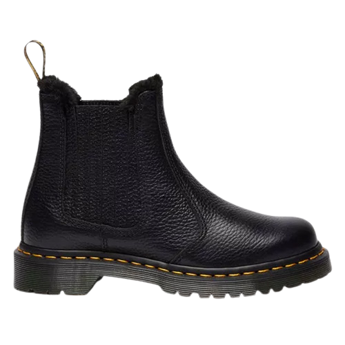Dr. Martens Faux Fur Lined Chelsea Boots - Leonore - Black