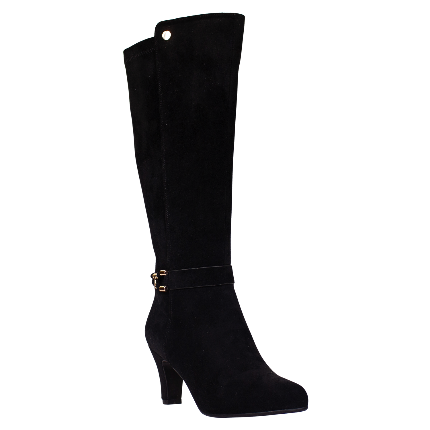 Redz Ladies Dressy Knee Boots - D6398 - Black Suede