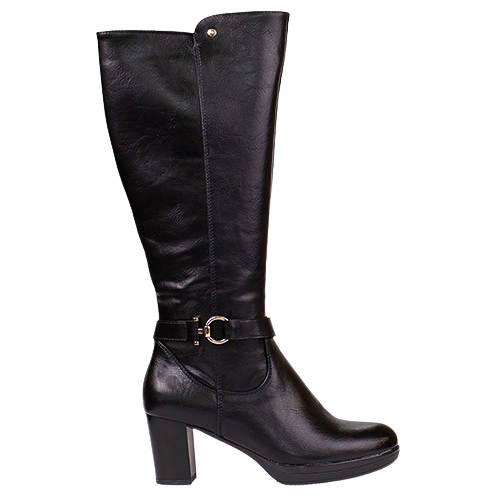 Patrizio Como Block Heeled Knee Boots - Linz - Black