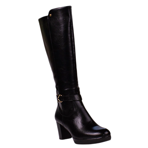 Patrizio Como Block Heeled Knee Boots - Linz - Black