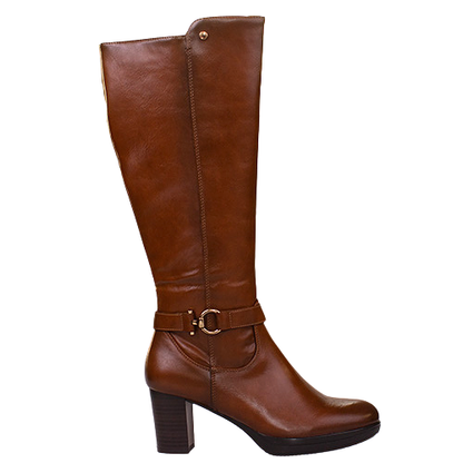 Patrizio Como Block Heeled Knee Boots - Linz - Tan