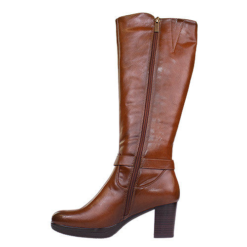 Patrizio Como Block Heeled Knee Boots - Linz - Tan