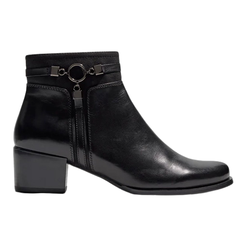 Regarde Le Ciel Block Heeled Ankle Boots - Jolene-29 - Black