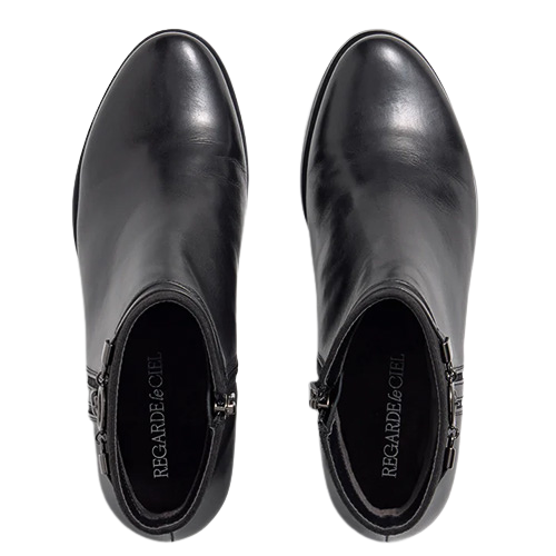 Regarde Le Ciel Block Heeled Ankle Boots - Jolene-29 - Black