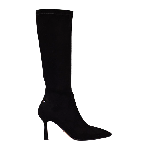Una Healy Dressy Heeled Knee Boots - Dance - Black Suede