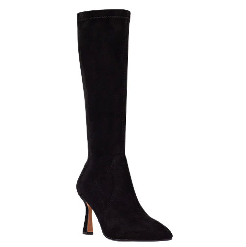Una Healy Dressy Heeled Knee Boots - Dance - Black Suede