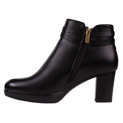 Patrizio Como Block Heeled Ankle Boots - Sateburg - Black