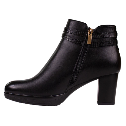 Patrizio Como Block Heeled Ankle Boots - Sateburg - Black