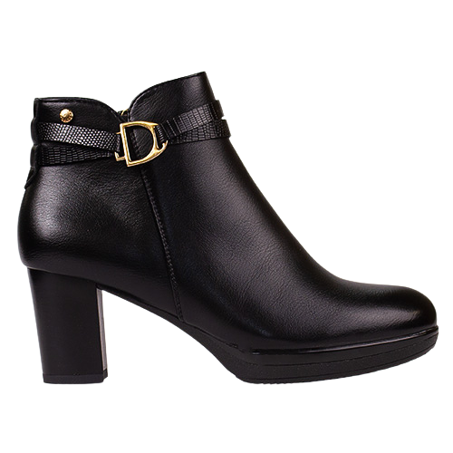 Patrizio Como Block Heeled Ankle Boots - Sateburg - Black