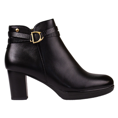 Patrizio Como Block Heeled Ankle Boots - Sateburg - Black